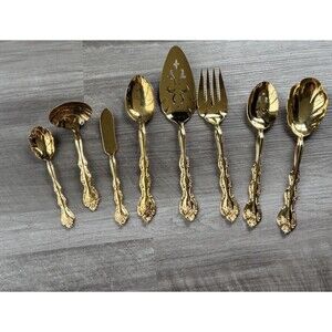 International Silver Company Silverplated Gold Serving Hostess Set Flatware